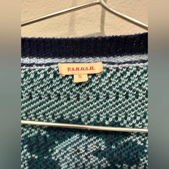 p.a.r.o.s.h‎ Navy Wool Sweater Cardigan  w/  Flowers. Size Small A0040 - Picture 4 of 10